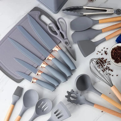Set de utensilios de cocina con base organizadora